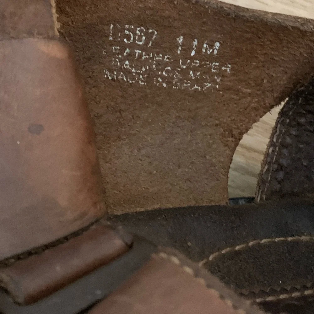 VTG Bass Mens Fisherman Sandals Shoes Brown Leather - 11